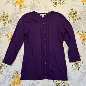 NY & Company Size XS Purple Cardigan